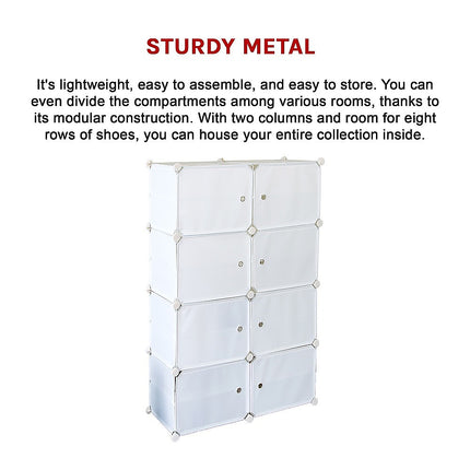 White Cube DIY Shoe Cabinet Rack Storage Portable Stackable Organiser Stand.