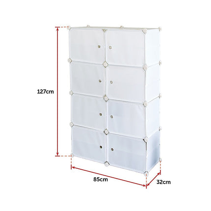 White Cube DIY Shoe Cabinet Rack Storage Portable Stackable Organiser Stand.