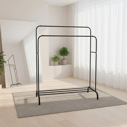 Heavy Metal Double Clothes Rail Hanging Rack Garment Display Stand Storage Shelf.