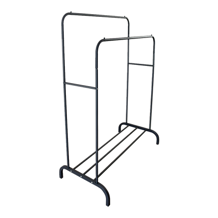 Heavy Metal Double Clothes Rail Hanging Rack Garment Display Stand Storage Shelf.