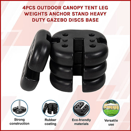 4pcs Outdoor Canopy Tent Leg Weights Anchor Stand Heavy Duty Gazebo Discs Base.