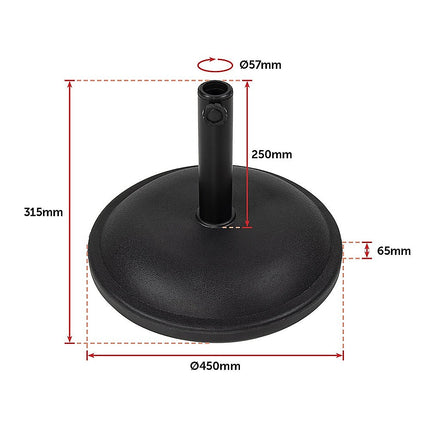 20kg Patio Sun Umbrella Base Durable Parasol Garden Stand Cement Round.
