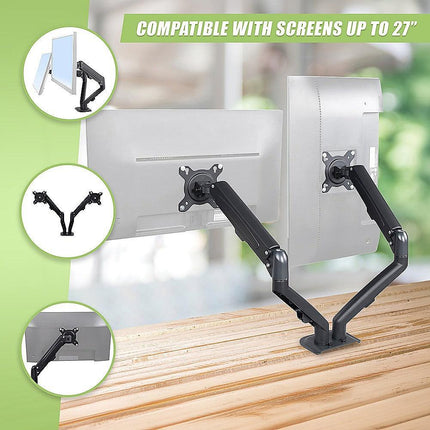 Dual Screen Gas-strut Monitor Stand Mount Desktop Bracket for LED/LC.