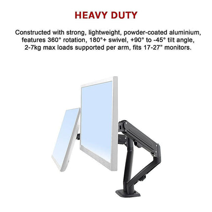 Dual Screen Gas-strut Monitor Stand Mount Desktop Bracket for LED/LC.