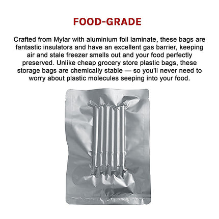 100x Food Vacuum Bags Pouch Foil Aluminum Storage Bags Heat Seal 30x40cm.
