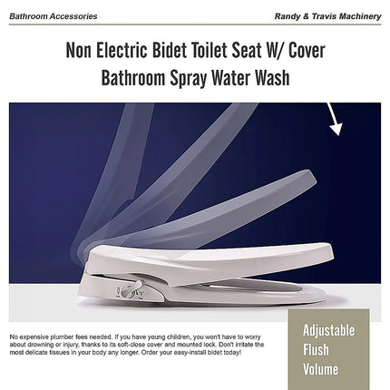 Non Electric Bidet Toilet Seat W/ Cover Bathroom Spray Water Wash.