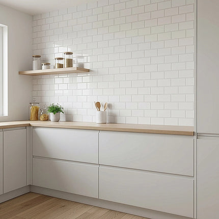 Tiles 3D Peel and Stick Wall Tile Subway White (30 x 30cm x 10 sheets).