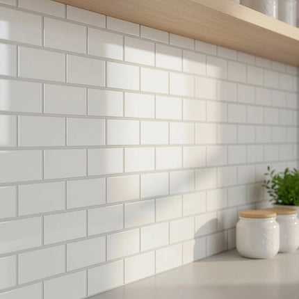 Tiles 3D Peel and Stick Wall Tile Subway White (30 x 30cm x 10 sheets).