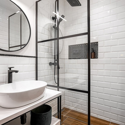 Tiles 3D Peel and Stick Wall Tile Subway White (30 x 30cm x 10 sheets).