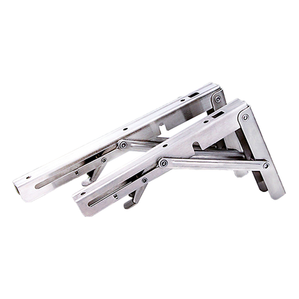 2x 10" Stainless Steel Folding Table Bracket Shelf Bench 50kg Load Heavy Duty.