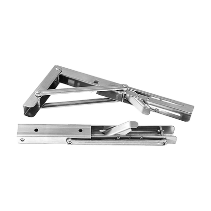 2x 10" Stainless Steel Folding Table Bracket Shelf Bench 50kg Load Heavy Duty.