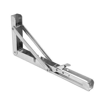 2x 10" Stainless Steel Folding Table Bracket Shelf Bench 50kg Load Heavy Duty.