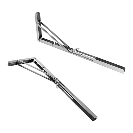 2x 20" Stainless Steel Folding Table Bracket Shelf Bench 50kg Load Heavy Duty.