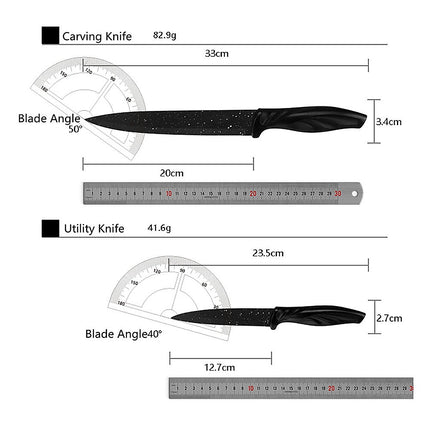 Kitchen 17 Piece Knife Set with Block and Sharpener Chef Knives.