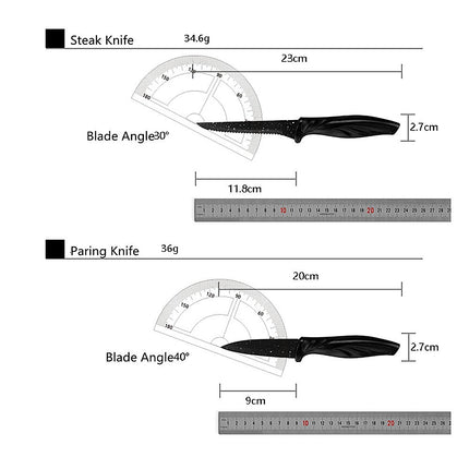 Kitchen 17 Piece Knife Set with Block and Sharpener Chef Knives.