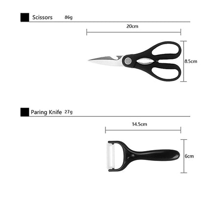 Kitchen 17 Piece Knife Set with Block and Sharpener Chef Knives.