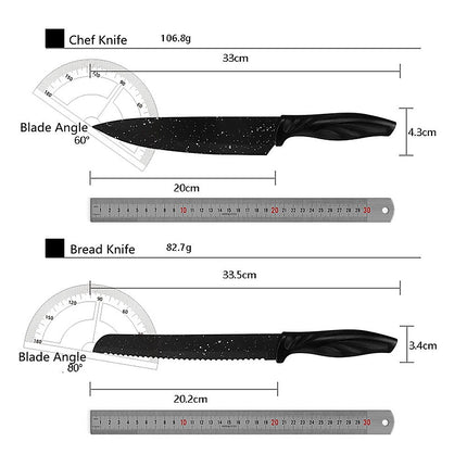 Kitchen 17 Piece Knife Set with Block and Sharpener Chef Knives.
