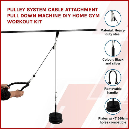 Pulley System Cable Attachment Pull Down Machine DIY Home Gym Workout Kit.