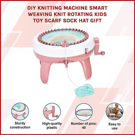 DIY Knitting Machine Smart Weaving Knit Rotating Kids Toy Scarf Sock Hat Gift.