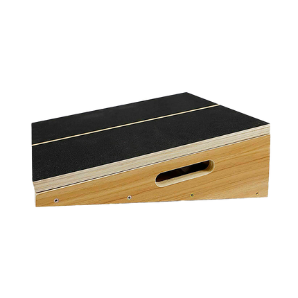 Wooden Slant Exercise Board With Adjustable Incline And Non-Slip Surface.