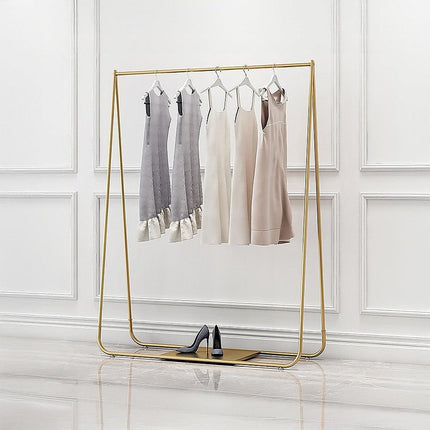 Gold Clothing Retail Shop Commercial Garment Display Rack.