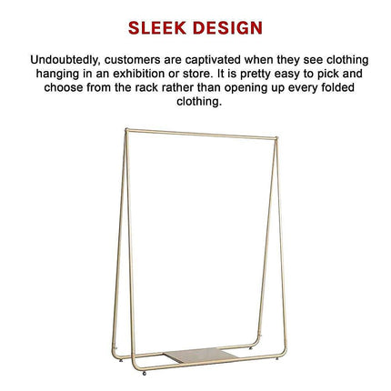 Gold Clothing Retail Shop Commercial Garment Display Rack.