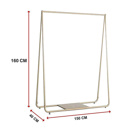 Gold Clothing Retail Shop Commercial Garment Display Rack.