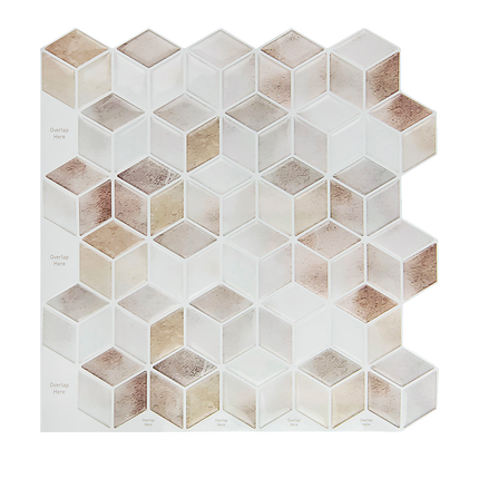 Tiles 3D Peel and Stick Wall Tile Shell Mosaic 10 Sheets.