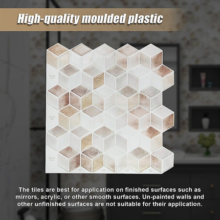 Tiles 3D Peel and Stick Wall Tile Shell Mosaic 10 Sheets.