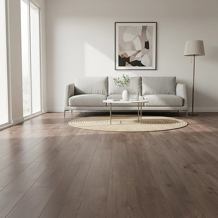 Vinyl Floor Tiles Self Adhesive Flooring Black Walnut Wood Grain 16 Pack 2.3SQM.