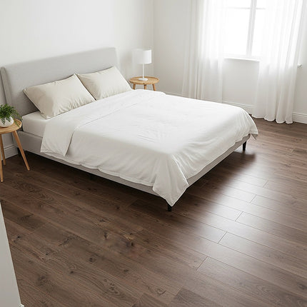 Vinyl Floor Tiles Self Adhesive Flooring Black Walnut Wood Grain 16 Pack 2.3SQM.