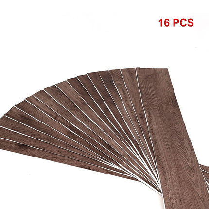 Vinyl Floor Tiles Self Adhesive Flooring Black Walnut Wood Grain 16 Pack 2.3SQM.