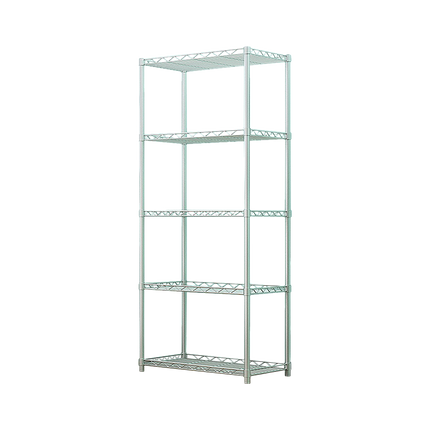5 Tier Silver Metal Storage Rack Shelving Wire Shelf.