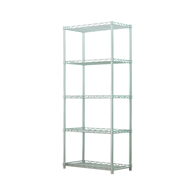 5 Tier Silver Metal Storage Rack Shelving Wire Shelf.