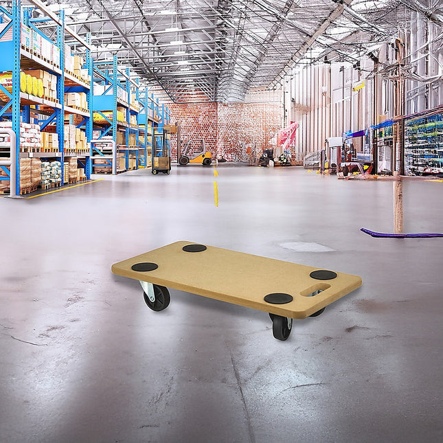 200kg Heavy Duty Hand Dolly Furniture Wooden Trolley Cart Moving Platform Mover.
