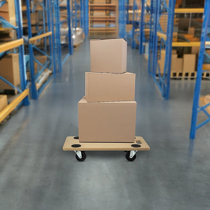 200kg Heavy Duty Hand Dolly Furniture Wooden Trolley Cart Moving Platform Mover.