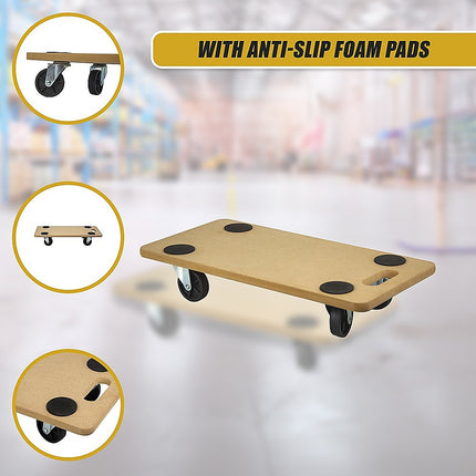 200kg Heavy Duty Hand Dolly Furniture Wooden Trolley Cart Moving Platform Mover.
