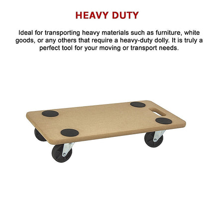 200kg Heavy Duty Hand Dolly Furniture Wooden Trolley Cart Moving Platform Mover.