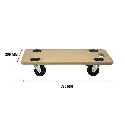 200kg Heavy Duty Hand Dolly Furniture Wooden Trolley Cart Moving Platform Mover.