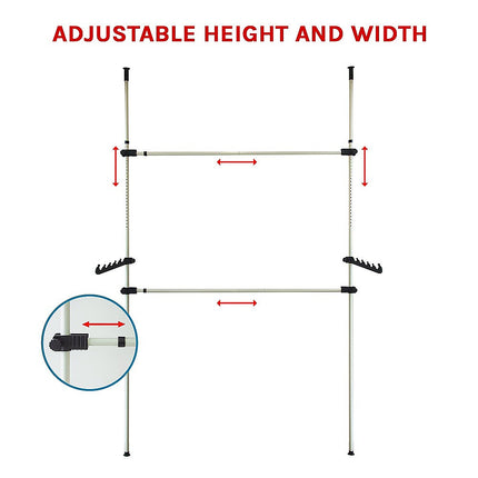 Heavy Duty Adjust Clothes Rail Storage Garment Shelf Hanging Display Stand Rack.