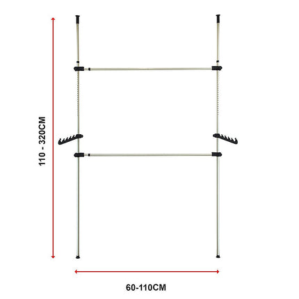 Heavy Duty Adjust Clothes Rail Storage Garment Shelf Hanging Display Stand Rack.