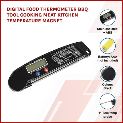 Digital Food Thermometer BBQ Tool Cooking Meat Kitchen Temperature Magnet.
