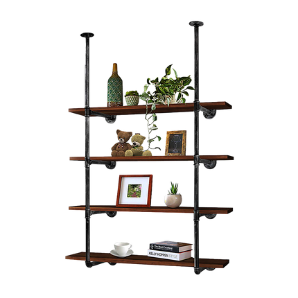 Wall Shelves Display Bookshelf Industrial DIY Pipe Shelf Rustic Brackets.