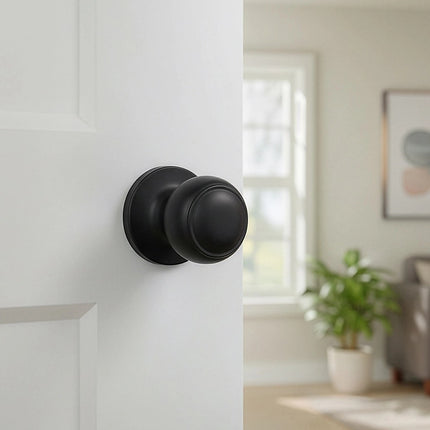 Door Handle Set Lever Passage Function Square Satin Nickel.