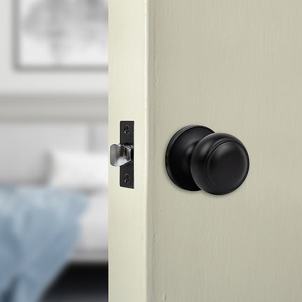 Door Handle Set Lever Passage Function Square Satin Nickel.
