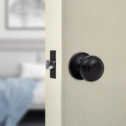 Door Handle Set Lever Passage Function Square Satin Nickel.