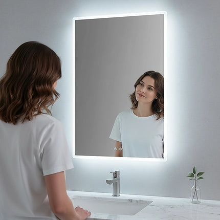 Smart Mirror Bathroom Vanity LED Lighted Wall Mirror 800x600mm.