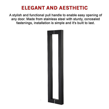 Entrance Door Pull Handle Matte Black 1500mm.