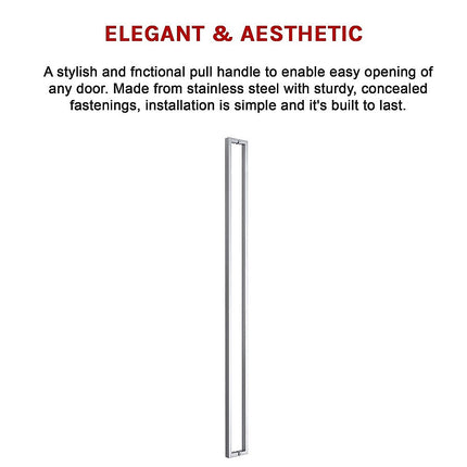 Entrance Door Pull Handle Brushed satin 1800mm.