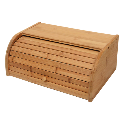 Bamboo Bread Bin Storage Box Kitchen Loaf Pastry Container.